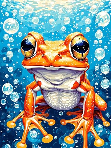 Malen Nach Zahlen Erwachsene Tier Frosch, Bastelset Erwachsene Frauen, DIY Paint by Numbers Adult Mit 3 Pinseln und Acrylfarbe Leinwand Kit für Home Décor und Geschenk, Ohne Rahmen 100 x 130 cm H-7 von Xiaonu