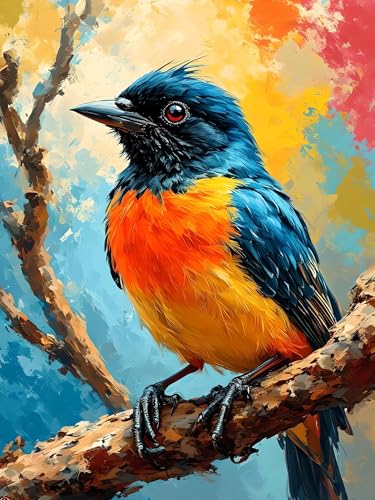 Malen Nach Zahlen Erwachsene Vogel Tier, Bastelset Erwachsene Frauen, DIY Paint by Numbers Adult Mit 3 Pinseln und Acrylfarbe Leinwand Kit für Home Décor und Geschenk, Ohne Rahmen 20 x 30 cm H-363 von Xiaonu