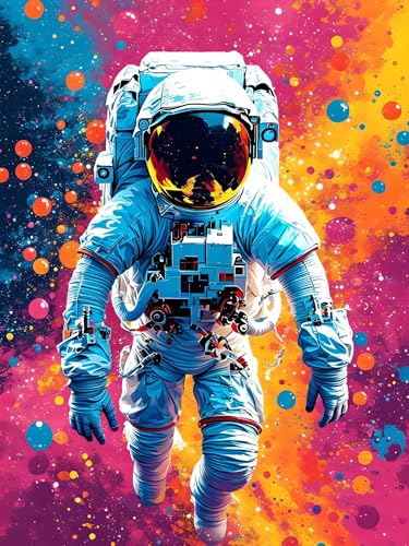 Malen Nach Zahlen ab 8 9 10 11 12 Jahre Mädchen, Malen nach Zahlen Erwachsene Astronaut Malen Nach Zahlen Farbe Paint by Numbers Adult Kinder DIY Leinwand Bastelset, Home Deko 100 x 130 cm H-808 von Xiaonu