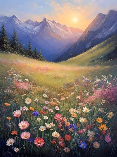 Malen Nach Zahlen ab 8 9 10 11 12 Jahre Mädchen, Malen nach Zahlen Erwachsene Blume Malen Nach Zahlen Landschaft Paint by Numbers Adult Kinder DIY Leinwand Bastelset, Home Deko 100 x 130 cm H-564 von Xiaonu