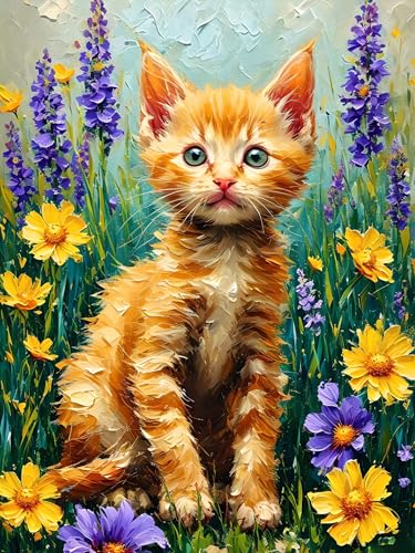 Malen Nach Zahlen ab 8 9 10 11 12 Jahre Mädchen, Malen nach Zahlen Erwachsene Katze Malen Nach Zahlen Blume Paint by Numbers Adult Kinder DIY Leinwand Bastelset, Home Deko Geschenk 100 x 130 cm H-598 von Xiaonu