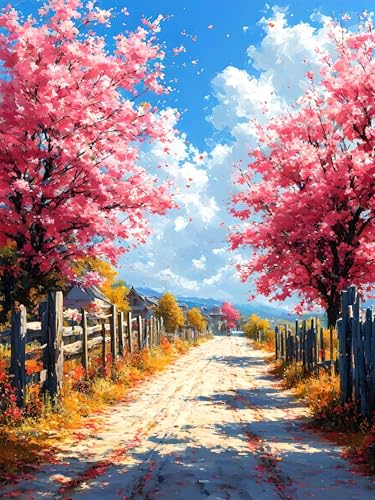 Malen Nach Zahlen ab 8 9 10 11 12 Jahre Mädchen, Malen nach Zahlen Erwachsene Landschaft Malen Nach Zahlen Baum Paint by Numbers Adult Kinder DIY Leinwand Bastelset, Home Deko 100 x 130 cm H-576 von Xiaonu