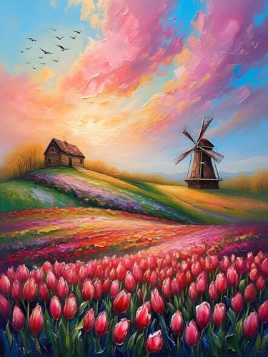 Malen Nach Zahlen ab 8 9 10 11 12 Jahre Mädchen, Malen nach Zahlen Erwachsene Landschaft Malen Nach Zahlen Blume Paint by Numbers Adult Kinder DIY Leinwand Bastelset, Home Deko 100 x 130 cm H-816 von Xiaonu