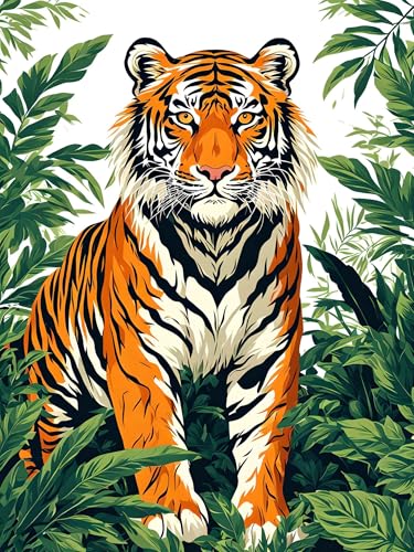 Malen Nach Zahlen ab 8 9 10 11 12 Jahre Mädchen, Malen nach Zahlen Erwachsene Tiger Malen Nach Zahlen Tier Paint by Numbers Adult Kinder DIY Leinwand Bastelset, Home Deko Geschenk 100 x 130 cm H-599 von Xiaonu