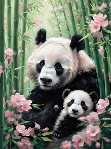 Malen nach Zahlen Erwachsene 75 x 100 cm, Malen nach Zahlen Panda Paint by Numbers Tier Malen nach Zahlen Leinwand Bastelset, DlY Handgemalt Olgemalde mit Pinseln und Acrylfarbe, Zimmer Deko H-654 von Xiaonu