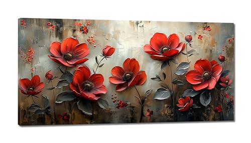 Mohnblume Diamond Painting XXL 30x60cm, 5D Diamant Painting Bilder Blume Diamond-painting Erwachsene Full DIY Groß Diamant Kunst Malerei Stickerei Set Kreuzstich Basteln Bilder Home Wand Dekor von Xiaonu