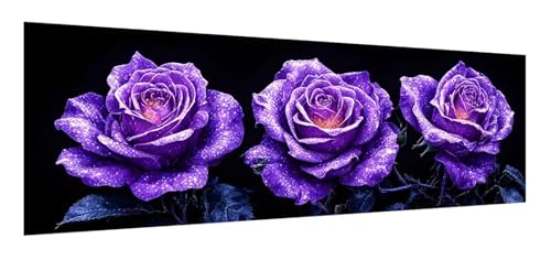 Rose Diamond Painting Erwachsene Set, 5D Diamant Painting Bilder Blume, DIY Diamond Painting Eckige Steine, Diamantmalerei Crystal Art Bilder für Home Wand Decoration Geschenk Frauen 90 x 270 cm F-30 von Xiaonu