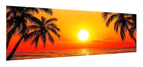 Sonnenuntergang Diamond Painting Erwachsene, 5D Diamant Painting Bilder Meer, DIY Diamond Painting Eckige Steine, Diamantmalerei Crystal Art Bilder Geschenk für Home Wand Decoration 60 x 180 cm F-562 von Xiaonu