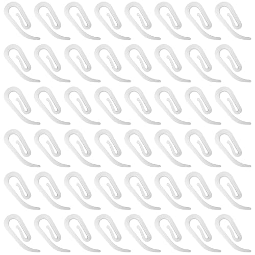 Xiciki 100 pcs Vorhanghaken aus Kunststoff, Gardinenhaken Universal, Weiße Clip-Halter und Überklipshaken für Duschvorhang, Türvorhang, Fenstervorhang, 12x28x3mm von Xiciki