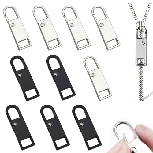 Xiciki Reißverschluss Anhänger,10 Stück Reißverschluss Zipper Ersatz,ideal für Kleidung und Rucksäcke,als Reißverschluss Zieher für schnelle Reparaturen,Metalldesign für vielseitige Anwendungen von Xiciki