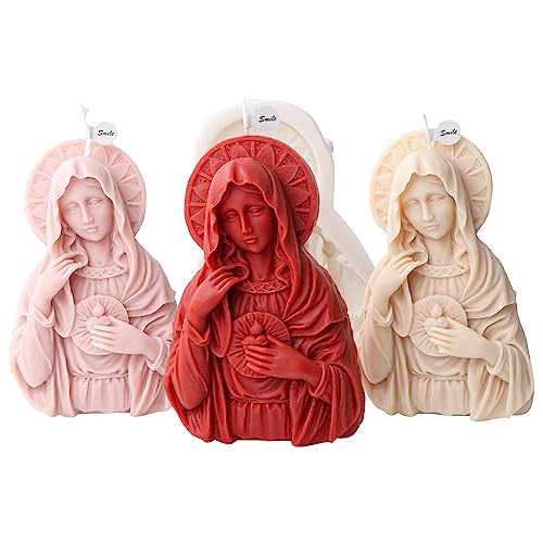 Xidmold Heilige Maria Silikonform Kerzenform, Madonna Maria Mutter Gottes Kerzengießform, Kerze Form Gießform Für Kerzen Machen, Statue, Handwerk Ornamente von Xidmold