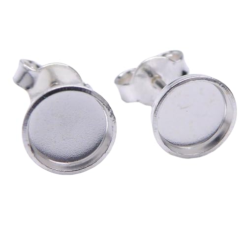 3 Paar 925 Sterling Silber Ohrstecker 6mm für Cabochons - 1,4mm Tiefe - Ideal für DIY Schmuckprojekte 3 Paar 925 Sterling Silber Ohrstecker 6mm für Cabochons - 1,4mm Tiefe - Ideal für DIY Schmuckprojekte von XieXie