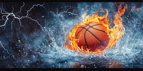 Malen Nach Zahlen Basketball Malen Nach Zahlen Erwachsene Fußball DIY mit Rahmen Ölgemälde Set Malen Basteln, mit Pinseln Acrylfarben Kreativ Set für Erwachsene,Home Wand Dekor Gift 100x200cm E-1088 von Xieazgsn