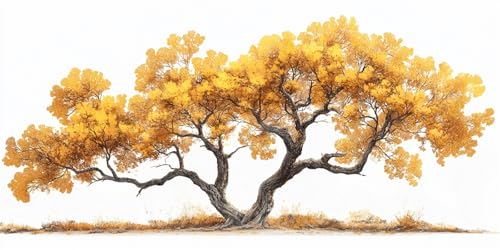 Malen Nach Zahlen Herbst Baum Malen Nach Zahlen Kinder, Malen-Nach-Zahlen ab 9 Jahre Mädchen Geschenke, DIY Ölgemälde Set mit Pinseln Acrylpigment, Home Wanddeko Wohnzimme 100x200cm(Mit Rahmen) E-1737 von Xieazgsn