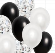 Deko Geburtstag Mann Schwarz Silber - Happy Birthday Girlande Tortendeko Luftballons und Hängende Wirbel, Glitzer Geburtstagsdeko Banner Herz Folienballon Cupcake Toppers für Junge von Xietaea