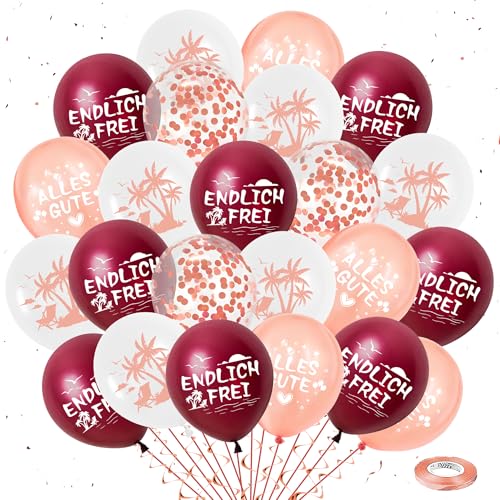 Rente Deko Set Roségold - Endlich Rentnerin Dekoration mit "Alles Gute" und "Endlich Frei" Luftballons, Deko Ruhestand Frau, Deko Abschied Ruhestand, Rente Luftballon von Xietaea