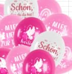 Taufe Deko Luftallons Girlande Mädchen - 25 Stück Taufdeko mit Meine Taufe Banner und Ballons, Weiß Rosa Latexballons für Konfirmation Baby Shower Kommunion Dekoration von Xietaea