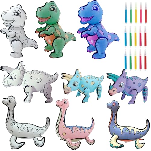 Xietaea Kreatives Dino Ballon Set - 3 Stück Bemalen Sie Ihr Eigenes Dino Luftballons DIY Dinosaurier Ballon für Alter 3 4 5 6+ Jahre alt Jungen Mädchen von Xietaea