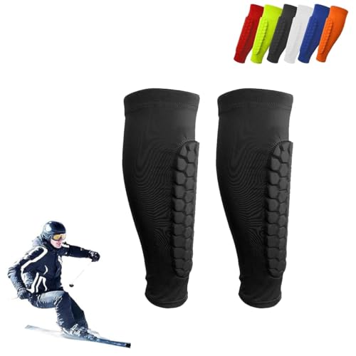 Frost Armours Ski Shields,Shinbang Protector 2.0,Shin Defender Schienbeinschoner,Ski-Schienbeinschoner und Ski Guard-Socken,lange,atmungsaktive,elastische Waben-Antikollisions-Leggings-Schutzhülle(Sch von Xifyjus