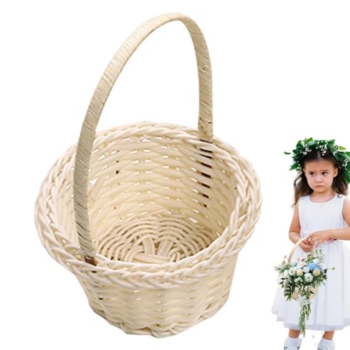 Blumenkorb Hochzeit, Hochzeit Blumenmädchen Körbe, Körbe Für Blumenmädchen, Handgewebter Osterkorb Aus Rattan, Mi-ni-Webkörbe Für Zuhause Hochzeit Dekoration von Xijobido