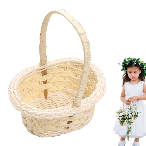 Blumenkorb Hochzeit, Hochzeit Blumenmädchen Körbe, Körbe Für Blumenmädchen, Handgewebter Osterkorb Aus Rattan, ni-Webkörbe Für Zuhause Hochzeit Dekoration von Xijobido