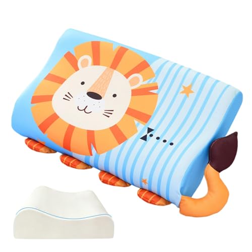 Xijobido Schlummerkids Kissen, 45x27cm Calmly Kinderkissen, Niedliche Tiere Schlummerkids Kinderkopfkissen, Einzigartige Tiere Schlummerkissen Kinder, Ergonomisches Kinderkissen Für Junge & Mädchen von Xijobido