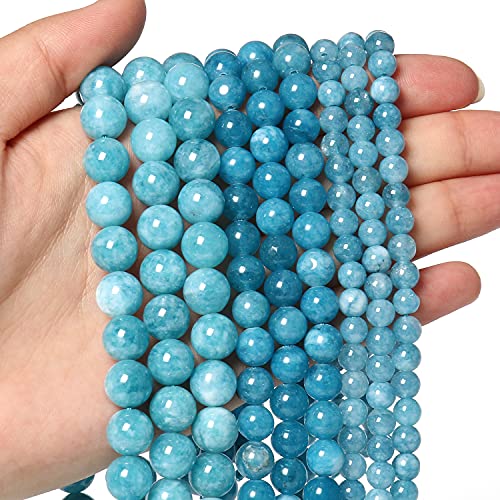 35 Stück 10 mm Natursteinperlen, blaue Chalcedon-Perlen, Kristall-Edelstein für Schmuckherstellung, DIY-Armband, Halskette von Xilitata