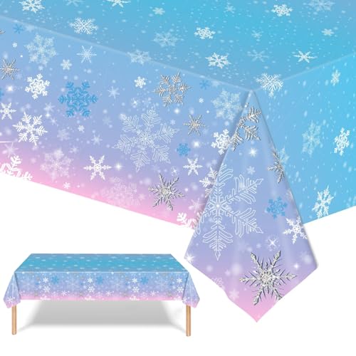 Xinfin Weihnachts Tischdecke, 137x274cm Plastik Tischdecke Rechteckige Weihnachtstischdecke Einweg Party Tischtuch für Esstisch Weihnachts Party Abendessen Tischdeko (Style D, 1PCS) von Xinfin