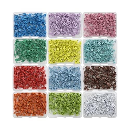 Xinglongs Sicherheitsnadeln, Metallfarben, mit Aufbewahrungsbox, kleine Sicherheitsnadeln, Grau, 10 Box, 120 Stück Xinglongs Sicherheitsnadeln, Metallfarben, mit Aufbewahrungsbox, kleine Sicherheitsnadeln, Grau, 10 Box, 120 Stück von Xinglongs