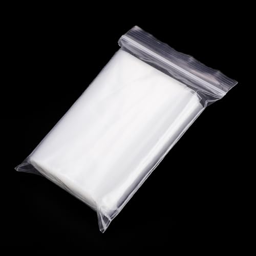 Druckverschlussbeutel Mittlere Größe 8 * 12cm Plastikbeutel Verschließbar Tütchen mit Druckverschluss Wiederverschließbare Beutel Anwendbar Schreibwaren Schmuckaufbewahrung, 100 Stück von Xingrun