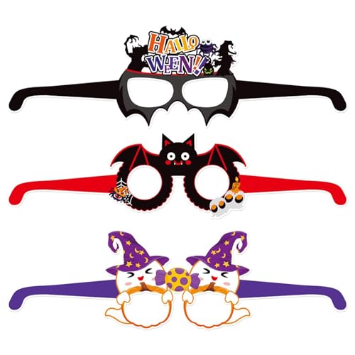 Halloween-Foto-Brille, Halloween-Brille, 6 x Brille, Partyzubehör, Kostümzubehör, Partybrille, Halloween-Cosplay-Zubehör, hart von Xinhuju