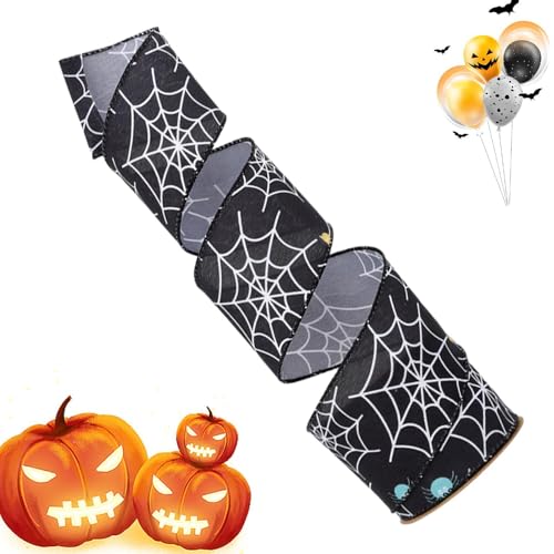 Halloween-Ripsband – Halloween-Band, Auszeichnungsbänder, buntes Design, Party-Dekoration für Treppen, Geländer, Tischlampen, Bäume, Tür, von Xinhuju