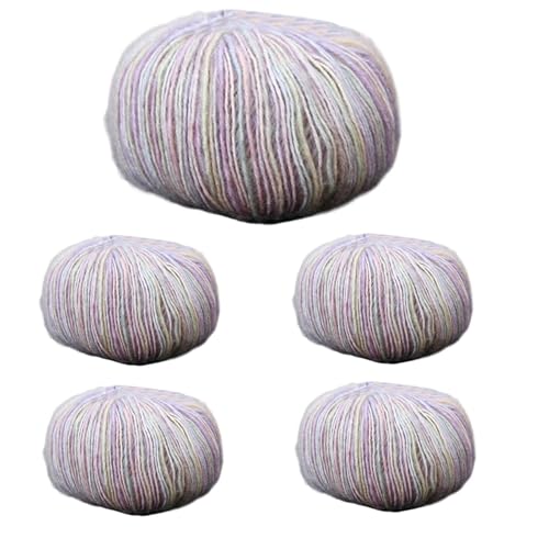 Multicolor -Garn - Gradienten -Baumwollgarnstränge | 5x bequemes weiches Garnkuchen zum Häkeln, Schal -Schalgarn für handgeheiztes Strickhandwerk von Xinhuju