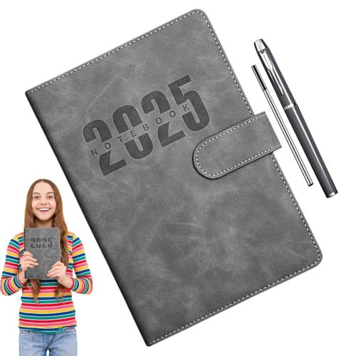 System-Notizbuch 2025, A5-Notizbuch 2025 | Agenda-Notizbuch mit Ledereinbandsystem – 1 Seite pro Tag, jederzeit beginnen und Ihre Ziele erreichen. Home-Notizblock, von Xinhuju