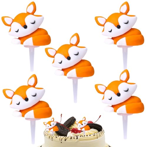 Tier-Kuchenaufsätze - Tier-Kuchendekoration Figuren, 5 Stück, Themenparty-Dekorationen, Cartoon-Tier-Dessert-Dekorationen, für von Xinhuju