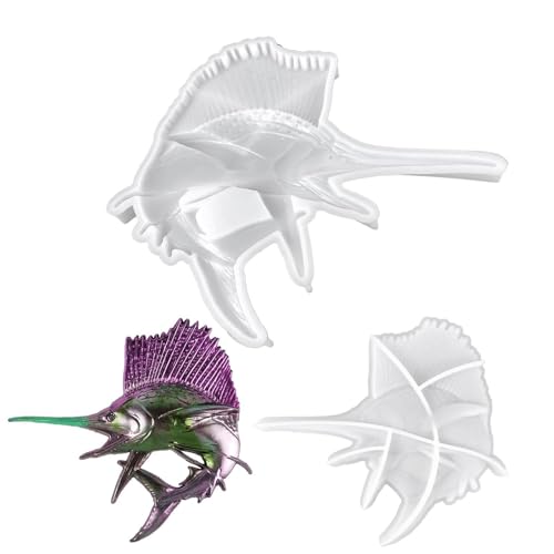 Tierform für Epoxidharz – Segelfisch-3D-Form, Meerestier-Silikonform, Desktop-Ornament-Harzform für -Handwerk, Heimdekoration, Geschenk von Xinhuju