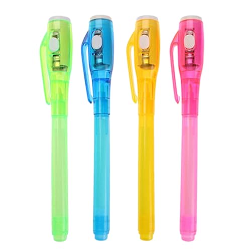 Xinhuju 8 Stück unsichtbare Tintenstifte – Spionage-Stift mit UV-Licht, magischer Marker für Kinder, Stifte für geheime Nachrichten, Permanentmarker, waschbar und multifunktional, für Nachrichten und von Xinhuju