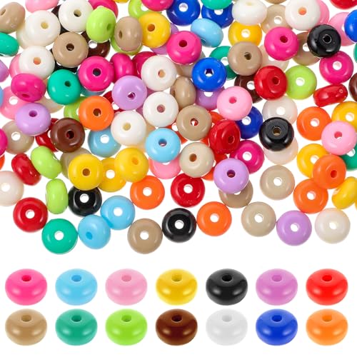 150 Stück Bunte Perlen Basteln 8mm Perlen für Armbänder Runde Perle zum Auffädeln Farbig Bastelnperlen Herstellungsset für DIY-Armbänder Schlüsselbänder Schmuckherstellung Handwerk Schlüsselanhänger von Xinjoduz