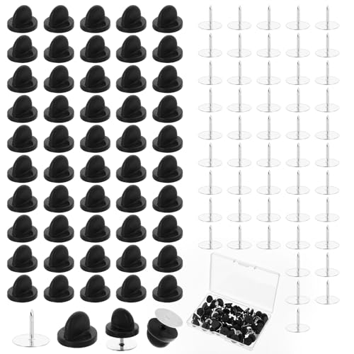 Gummi Pin Verschlüsse 50 Stück Pin Anstecker Broschennadel Anstecknadeln Pins Schmetterling Runde Ersatz Anstecknadel Kupplungs für Krawatten Jacken Hüte DIY Schmuckherstellung Basteln Uniform von Xinjoduz