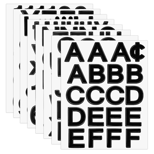 8 Blätter Buchstaben Aufkleber Selbstklebendes Vinyl Buchstaben Zahlen Kit Schwarz und Weiß Buchstaben zum Aufkleben Buchstaben Sticker für DIY Scrapbooking Aufkleber Buchstaben Klebebuchstaben von Xinjoduz