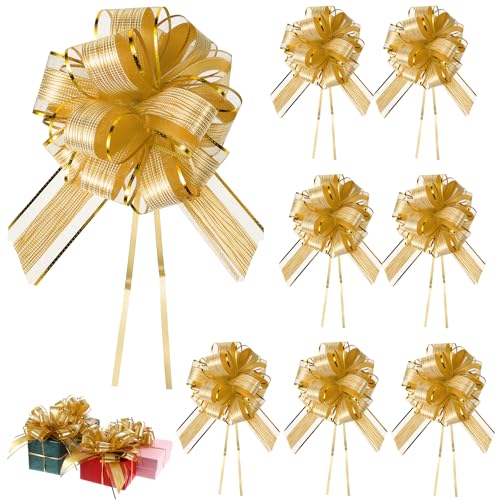 8 Stück Große Geschenkschleife Gold Geschenkschleife Schleife Geschenk Geschenkschleifen Schleife Geschenk Schleife Geschenkbänder Ziehschleife Dekoschleife Geschenkbänder Für Tüten Hochzeit von Xinjoduz