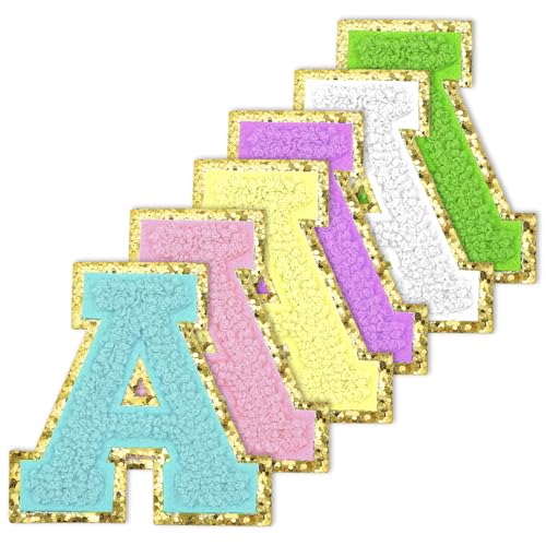 6 Stück Alphabet A Aufnäher Selbstklebende-Chenille-Buchstaben Aufkleber Kleidung Frottee Groß A Sticker zum Aufkleben Aufnähen für Schuhe Kleider Hüte Socken Jeans DIY Zubehör Waschbare von Xinjoduz