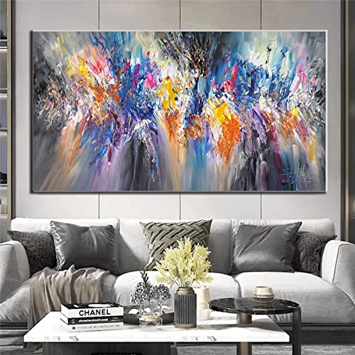 Xinmei Art Abstrakte Wandkunst Bunte Bilder Leinwand Gemälde Tinte Ölgemälde Poster und Drucke Moderne Nordic Schlafzimmer Wohnkultur 50x95cm (20x37in) Innenrahmen von Xinmei Art