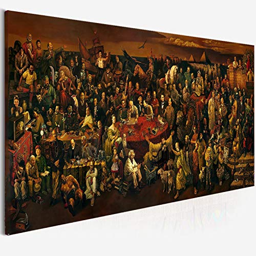 Xinmei Art Große Leinwand Kunst Berühmte Persönlichkeiten Malerei Diskutieren Die Göttliche Komödie Mit Dante Ölgemälde Druckt Poster für Wohnzimmer 40x110cm (16x43in) Ungerahmt von Xinmei Art