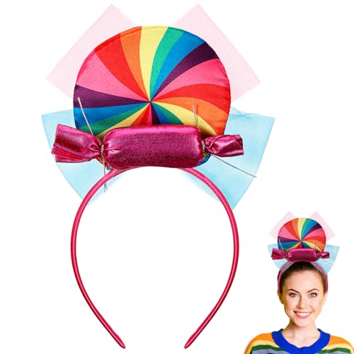 Xinnun Süßigkeiten Stirnband Regenbogen Candy Stirnband Süßigkeiten Haarreif Prinzessin Fee Kopfschmuck Haarschmuck für Ostern Geburtstag Party Karneval Erwachsene Foto Requisiten Dekoration von Xinnun