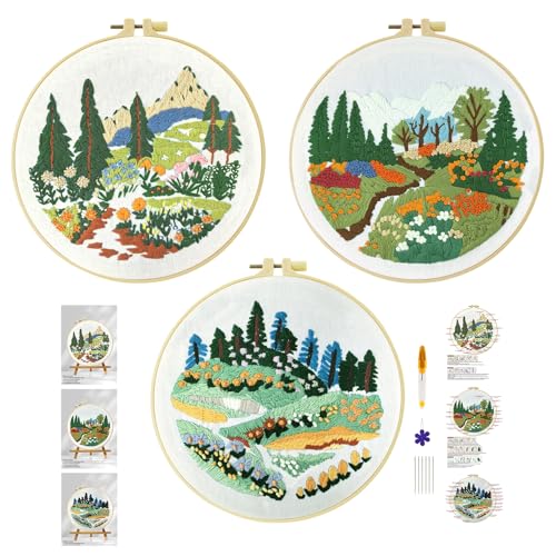 Xinpinzhou 3pcs Blumen Landschaft Stickset Sticken Set für Erwachsene Anfänger Embroidery Kit Stickerei Stick Set Stickvorlagen Kreuzstich Vorgedruckt Stickbilder Stickbild Stickpackung Stickvorlage Xinpinzhou 3pcs Blumen Landschaft Stickset Sticken Set für Erwachsene Anfänger Embroidery Kit Stickerei Stick Set Stickvorlagen Kreuzstich Vorgedruckt Stickbilder Stickbild Stickpackung Stickvorlage von Xinpinzhou