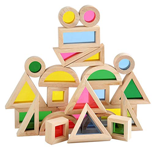 24 Stück/Set Kaleidoskopische Bausteine ​​mit Farbigem Acrylbrett Pädagogisch von Xinsheinelry