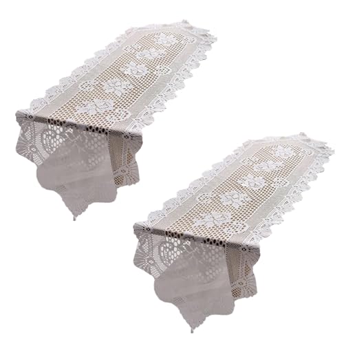 2pcs Weißer Spitze Tischtafel Mit Handgefertigtem Häkelblumen Tisch Doilies Deckung Für Kaffee Und Endtischdekoration 2pcs Weißer Spitze Tischtafel Mit Handgefertigtem Häkelblumen Tisch Doilies Deckung Für Kaffee Und Endtischdekoration von Xinsheinelry