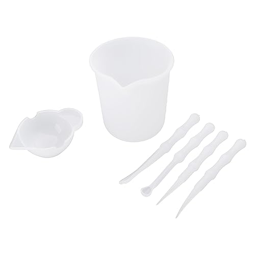 4pcs Wiederverwendbare Waschbare Silikonharzmischung Messung Divided Cups Werkzeuge Sticks Löffel Epoxidharz Schmuckwerkzeuge von Xinsheinelry