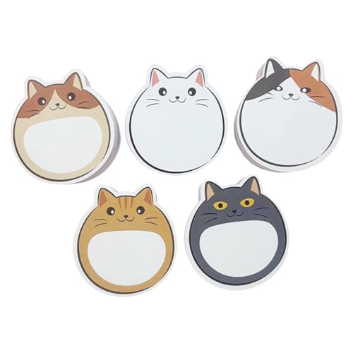 5pcs Katzen Formgestaltung Stick Notizblock Selbste Memo Pad Stick Stick Stick Notnoten Pad Selbel Adhäsive Notizbilder Set Set Set von Xinsheinelry